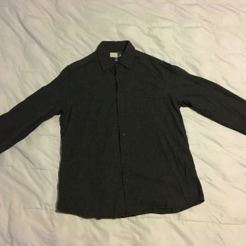 14th & Union LS Button Shirt - L, Dark Gray